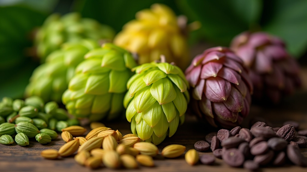 Fresh hop cones and dried hops comparison
