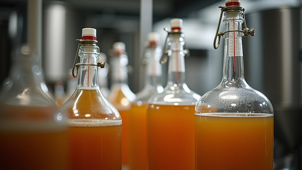 Fermentation vessels with airlocks at different stages